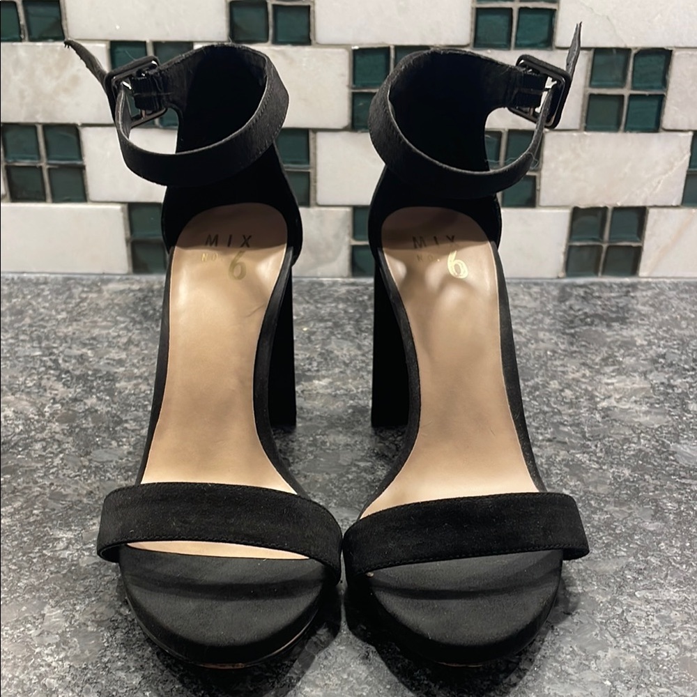 Mix No. 6 Black Ankle Strap Heels